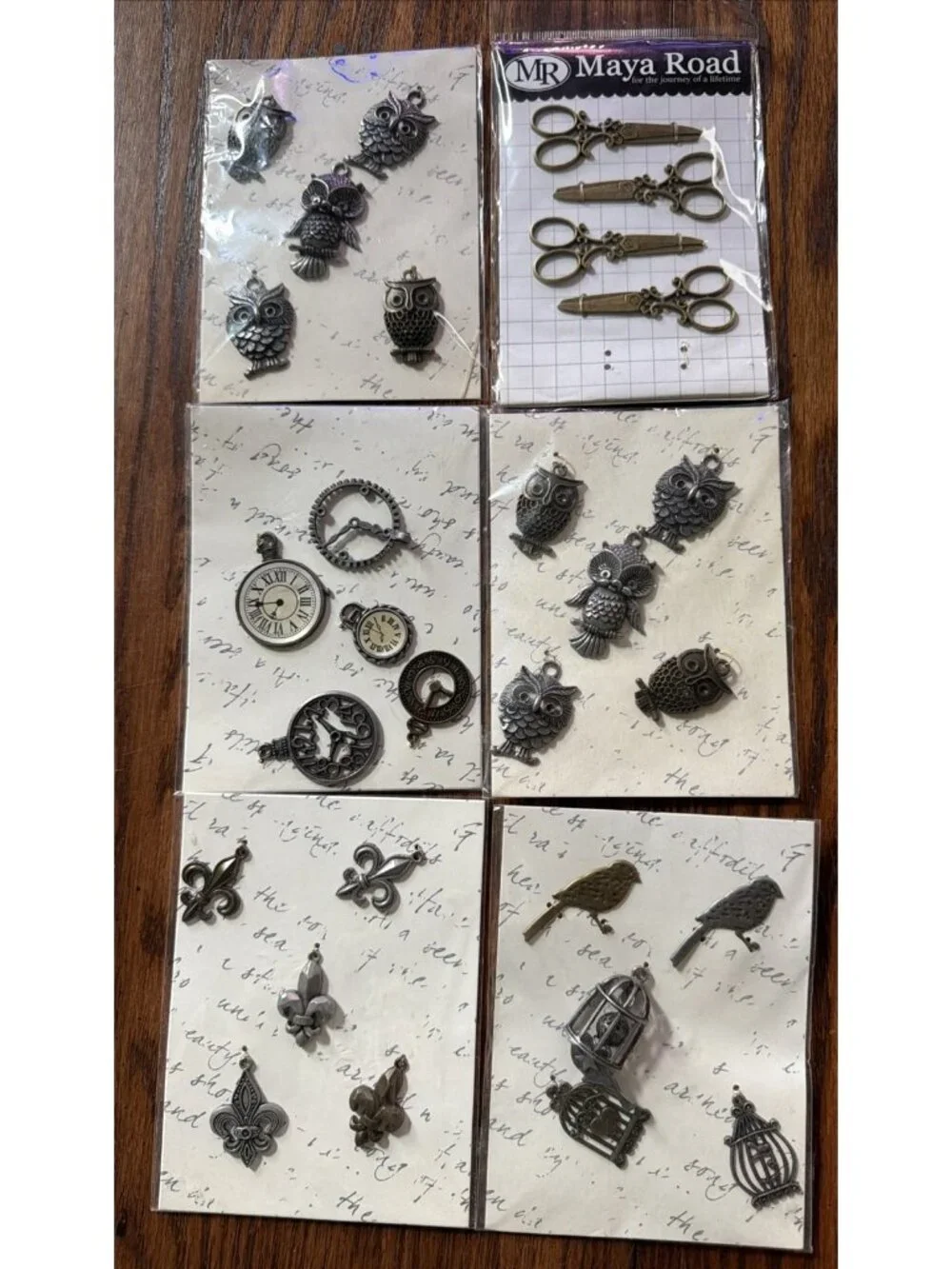 Lot Of Michael’s Maya Road Charms Embellishments Birds, Owls, Clocks, Scissors..